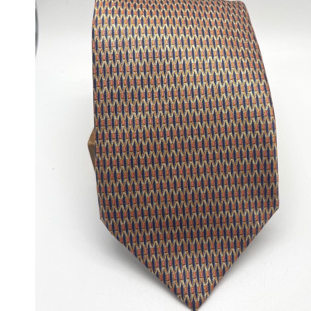BRIONI Geometric Silk‎ Tie Hand Made In Italy 60"-3.75